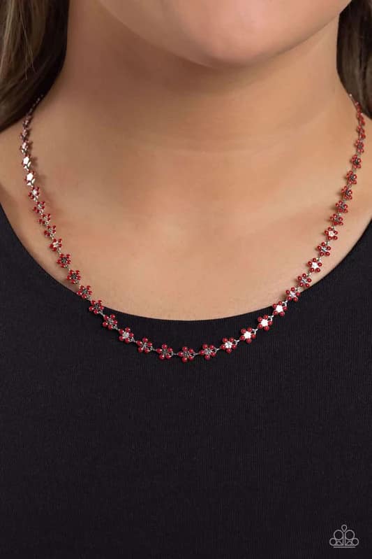 Paparazzi ♥ Floral Catwalk - Red ♥ Necklace