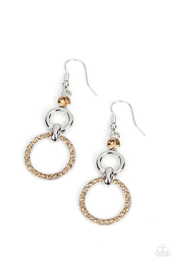 Paparazzi Earring ~ Bauble Bliss - Brown