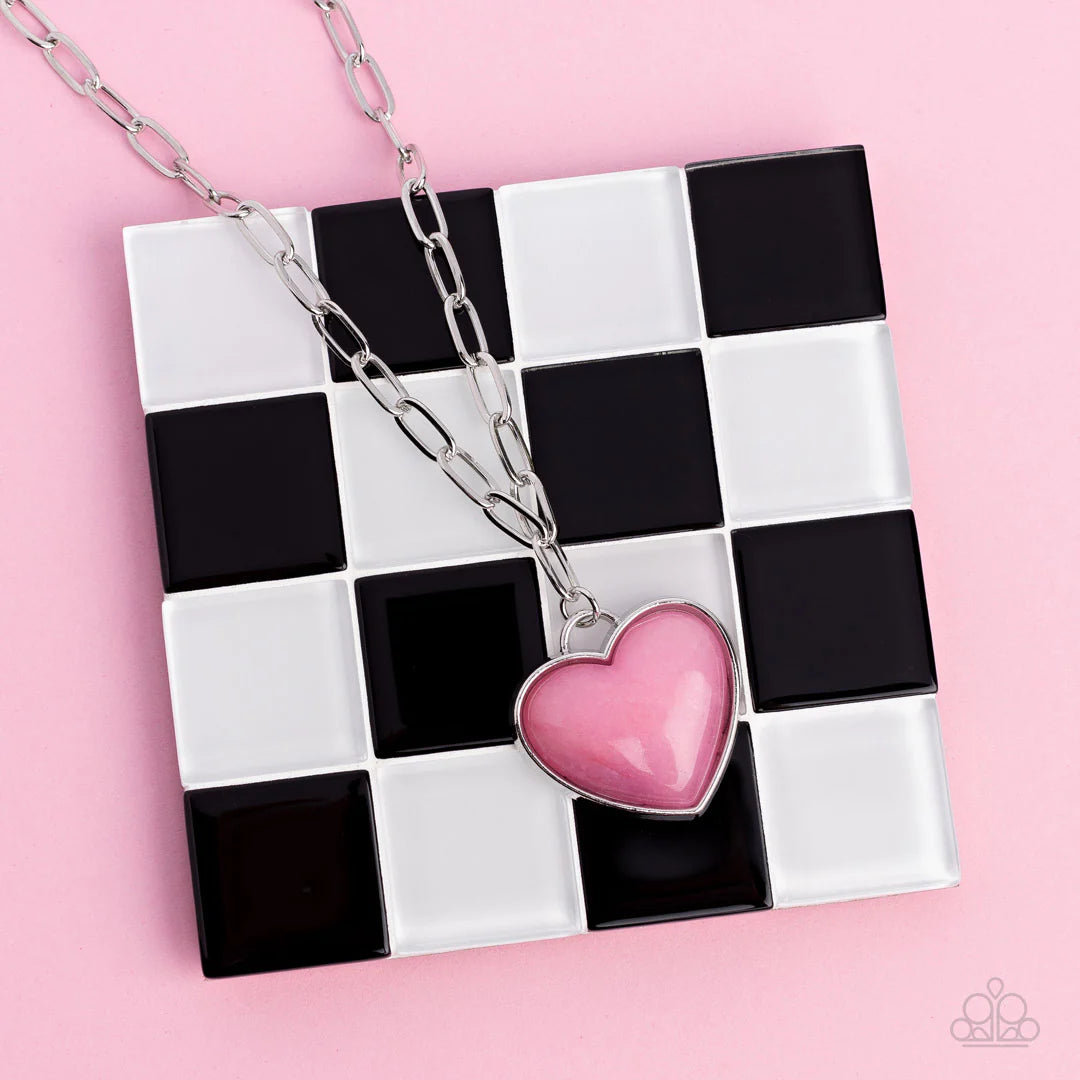 "EVERLASTING ENDEARMENT" PINK NECKLACE & EARRING SET