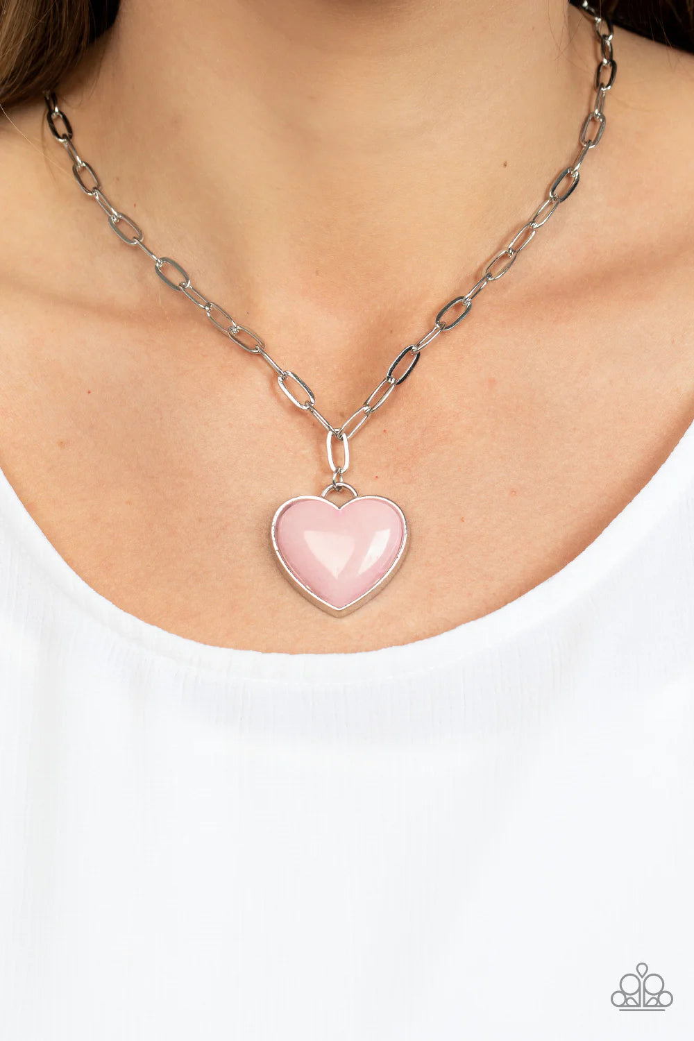 "EVERLASTING ENDEARMENT" PINK NECKLACE & EARRING SET