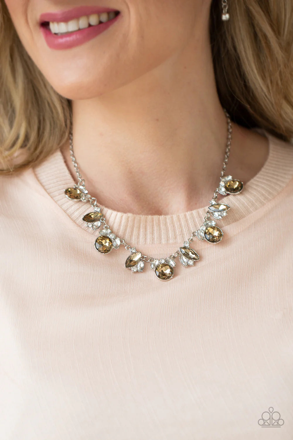 BLING to Attention - Brown ♥ Necklace