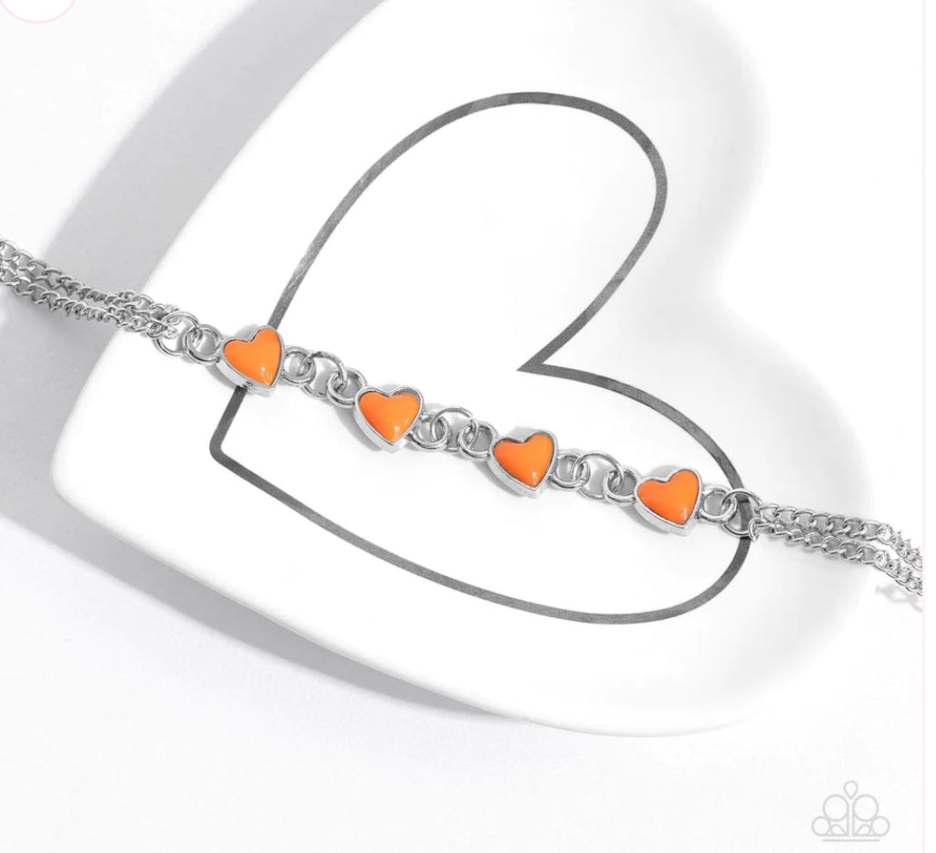 Smitten Sweethearts - Orange ♥ Bracelet