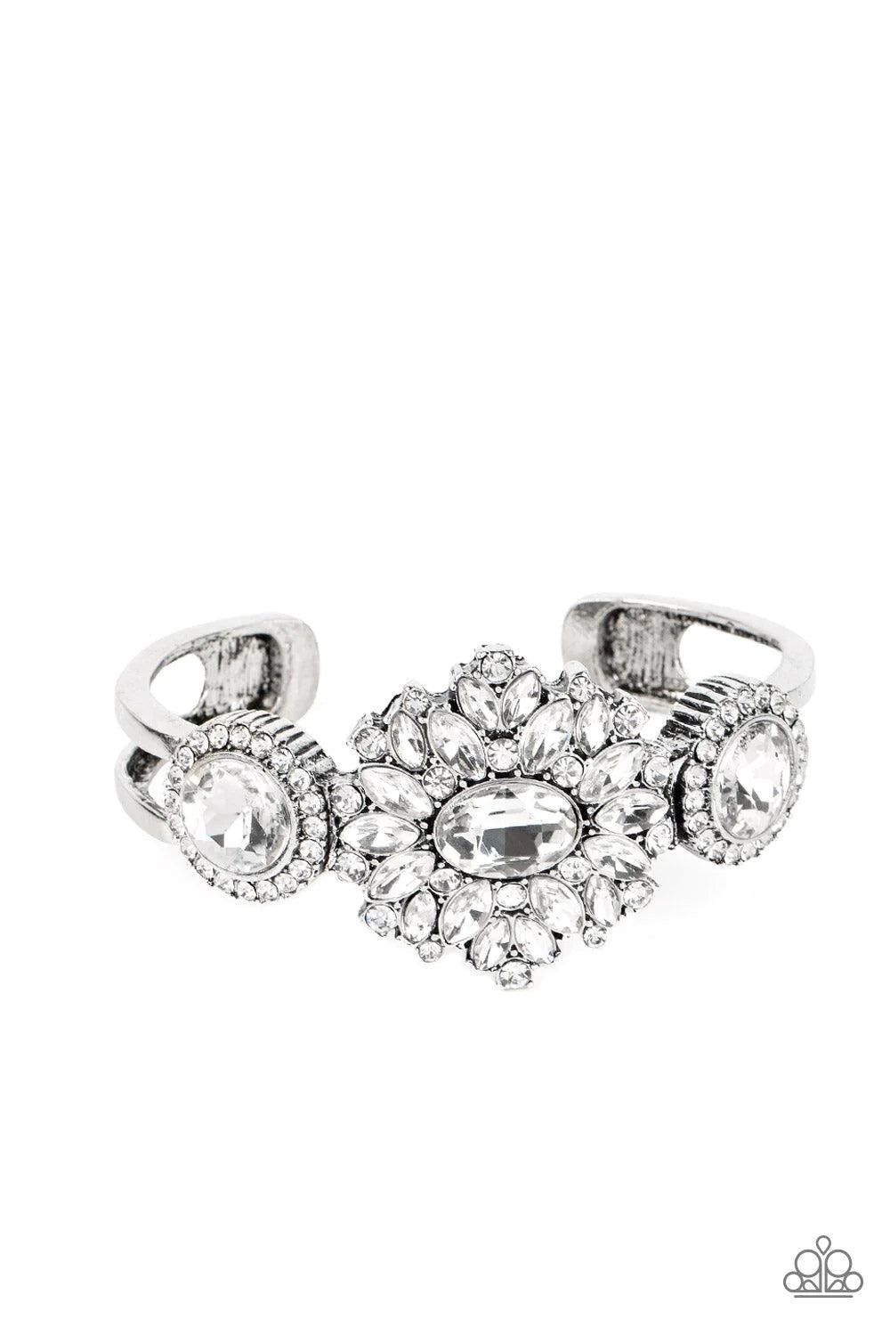 Daydream Dazzle White Rhinestone Cuff Bracelet -