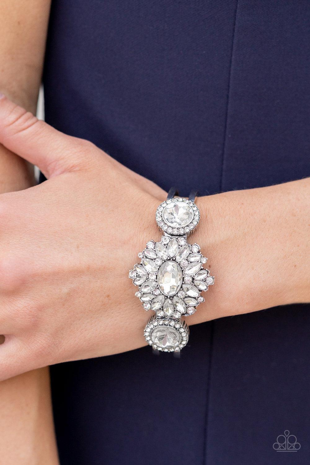 Daydream Dazzle White Rhinestone Cuff Bracelet -