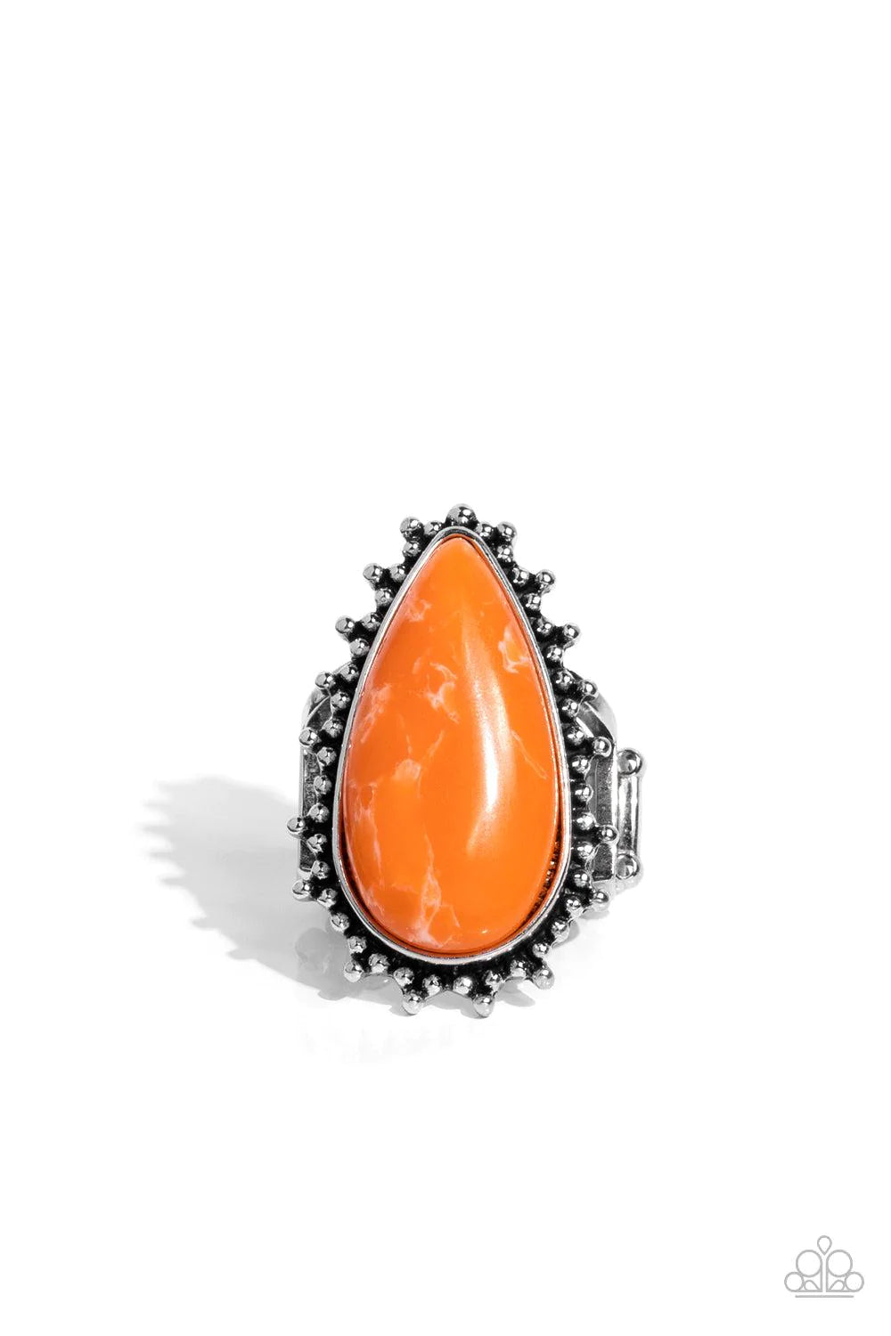 Down-to-Earth Essence Orange Stone Ring - Paparazzi Accessories