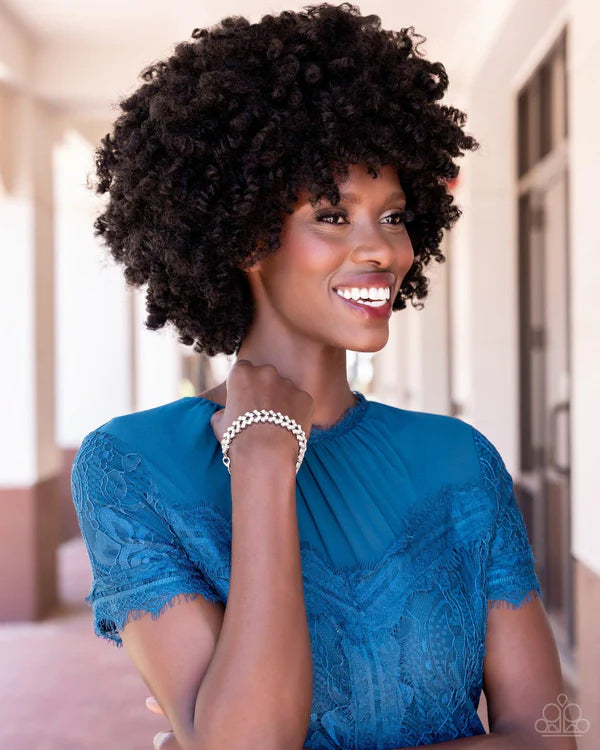Seize The Sizzle White Rhinestone Bracelet -