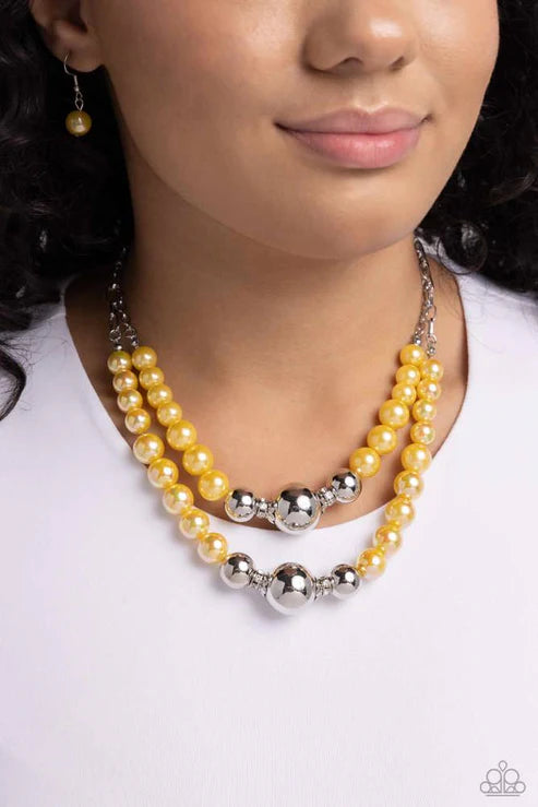 Necklace  Paparazzi Balance - Yellow