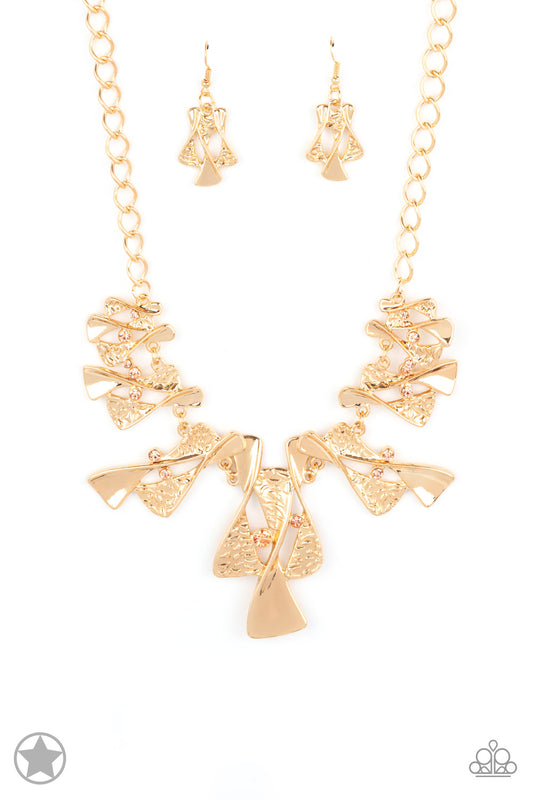 Paparazzi Necklace Blockbuster - The Sands of Time - Gold P2RE-GDXX-010XX
