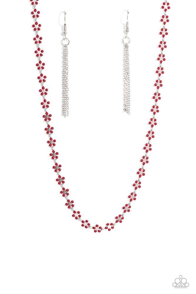 Paparazzi ♥ Floral Catwalk - Red ♥ Necklace