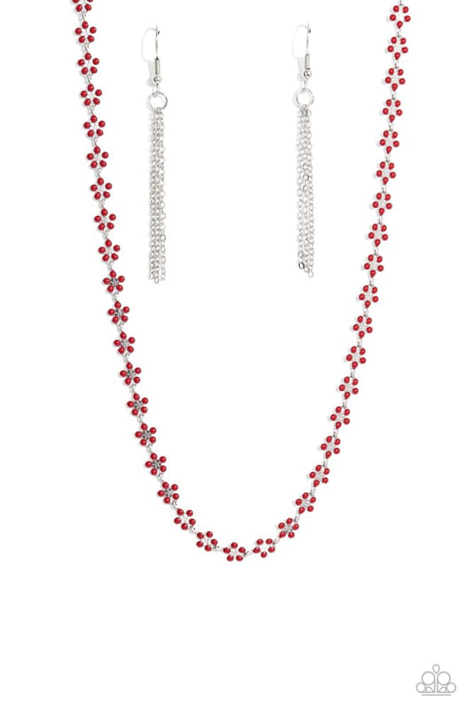Paparazzi ♥ Floral Catwalk - Red ♥ Necklace
