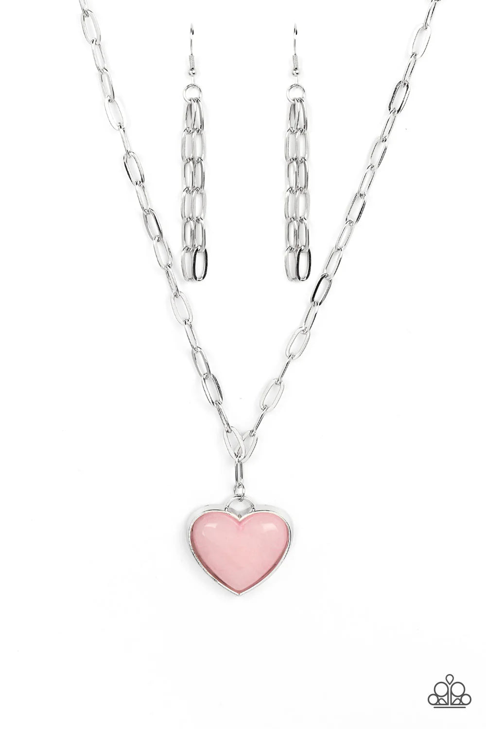 "EVERLASTING ENDEARMENT" PINK NECKLACE & EARRING SET