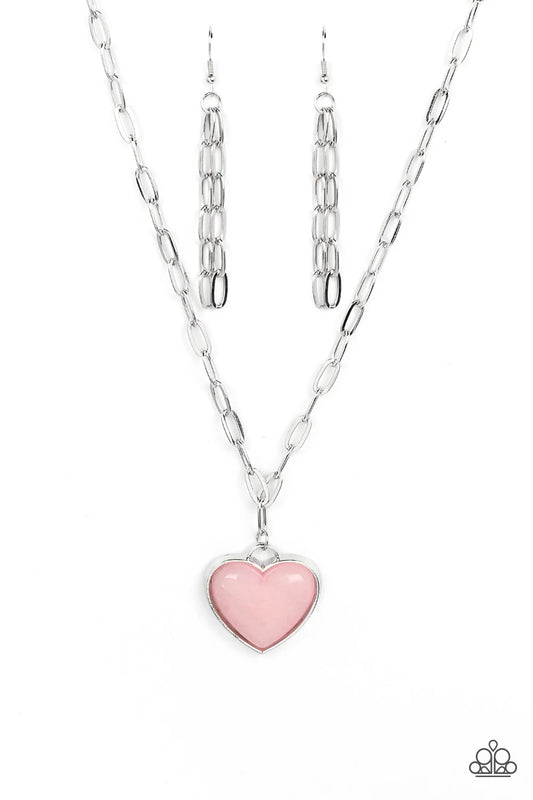 "EVERLASTING ENDEARMENT" PINK NECKLACE & EARRING SET