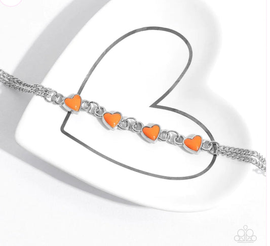 Smitten Sweethearts - Orange ♥ Bracelet