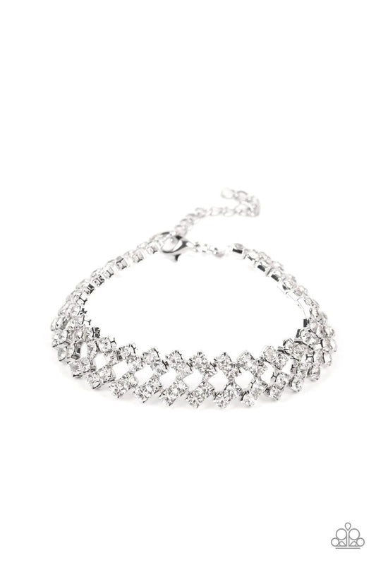 Seize The Sizzle White Rhinestone Bracelet -